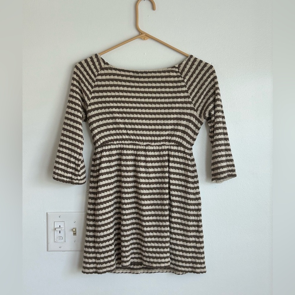 Vintage Babydoll Sweater Top Early 2000’s Striped V-Neck Y2K Express Casual - Picture 3 of 7